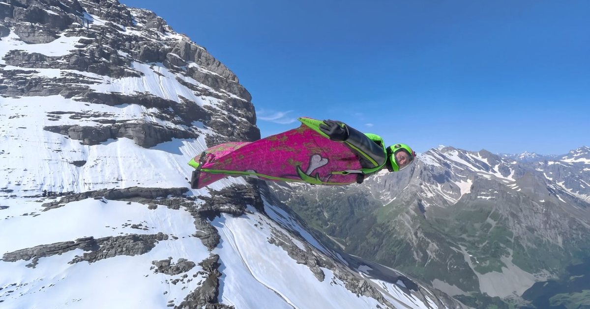 Jamie Leibert in wingsuit flight, adventure as a tool for addiction recovery