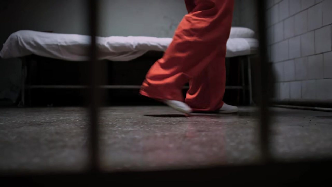 Prison cell scene from the film