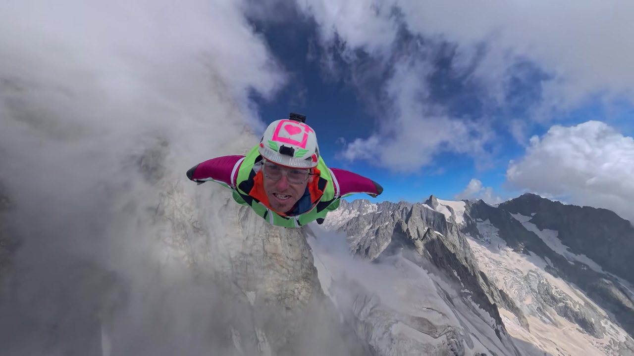 Jamie Leibert flying his wingsuit
